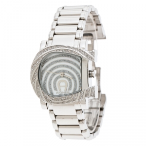 Pre Owned Aigner Mother of Pearl Stainless Steel Genua Due A31600 Women's Wristwatch 31 mm