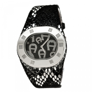 Pre Owned Aigner Black Stainless Steel Ravello Due A21000 Women's Wristwatch 43 mm