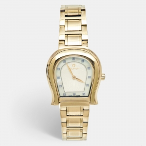 Aigner Mother of Pearl Gold Plated Stainless Steel Altamura A56000 Women's Wristwatch 34 mm