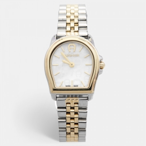 Aigner Mother of Pearl Two Tone Stainless Steel Verona 48100 Women's Wristwatch 26 mm