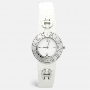 Aigner White Stainless Steel Leather Aversa A51200 Women's Wristwatch 32 mm