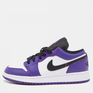 Air Jordans Tricolor Leather Air Jordan 1 Court Purple Sneakers Size 37.5