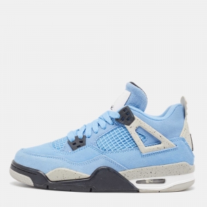 Air Jordans Blue Suede Jordan 4 University Blue Sneakers Size 37.5