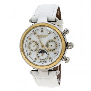 Akribos XXIV White Mother of Pearl Stainless Steel Classic AK441WT Women's Wristwatch 39 mm