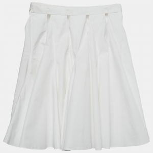 مملوكة مسبقًا Alaia White Cotton Cut-Out Flared Mini Skirt S