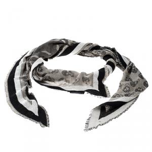 Alexander McQueen Beige Skull Pattern Kefia Triangle Scarf