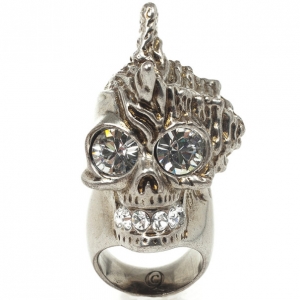 Pre Owned Alexander McQueen Punk Shell Skull Ring Size 51