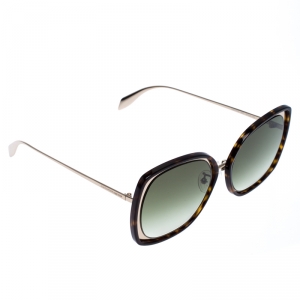 Alexander McQueen Brown/Green Tortoise Gradient AM0151 Sunglasses