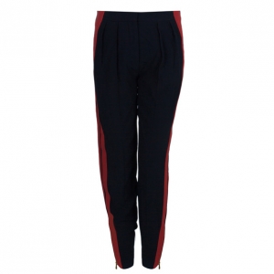 Pre Owned Alexander McQueen Contrast Stripe Crepe Track Pants S