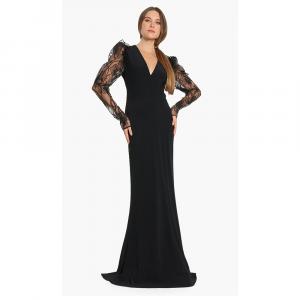 Alexander McQueen Black Lace Sleeves Evening Dress L (IT 46)