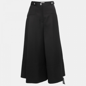 Alexander McQueen Black Wool Flared Skirt L