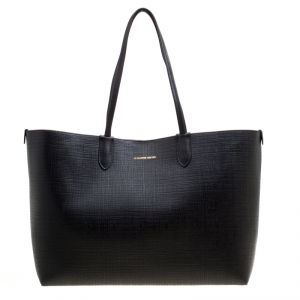 Pre Owned Alexander McQueen Black Leather Shopper Tote