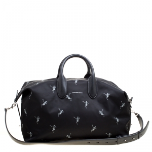 Alexander McQueen Black Nylon Medium Dancing Skeleton Holdall 
