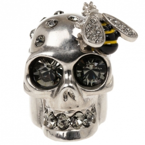 Alexander McQueen Bee Skull Ring Size 52