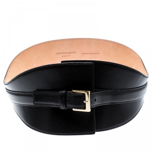 Pre Owned Alexander McQueen Black Leather Corset Belt Size 80 CM