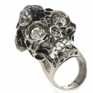 Alexander McQueen Honeycomb Skull Cocktail Ring Size 53