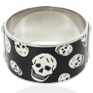 Alexander McQueen Skull-Print Enamel Bangle 20 CM