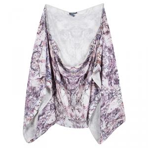Alexander McQueen Multicolor Printed Silk Oversized Draped Shrug (Free Size)