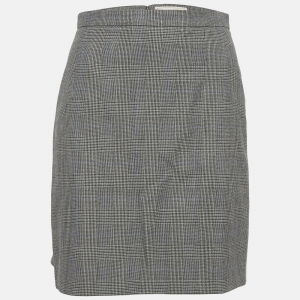 مملوكة مسبقًا Alexander McQueen Grey Prince of Wales Mini Skirt S