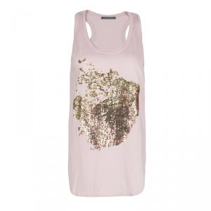 Pre Owned Alexander McQueen Pale Pink Embellished Tank Top S