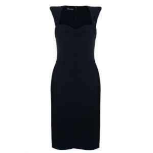 Pre Owned Alexander McQueen Black Fitted Midi Dress M