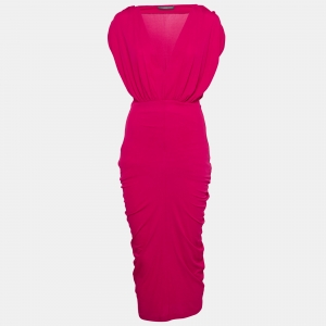 Alexander McQueen Pink Jersey Midi Dress S
