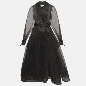 Alexander McQueen Black Tulle Trench Coat S
