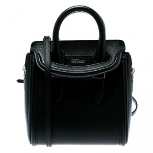 Alexander McQueen Black Leather Mini Heroine Bag
