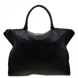Alexander McQueen Black Leather Large De Manta Tote