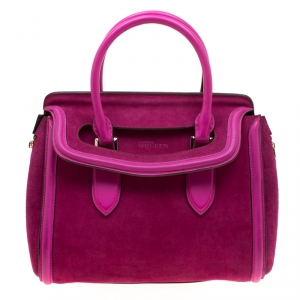 Alexander McQueen Pink Suede and Leather Heroine Tote