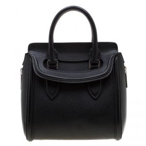 Pre Owned Alexander McQueen Black Leather Small Heroine Satchel