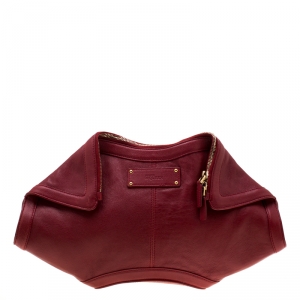Alexander McQueen Red Leather Medium De Manta Clutch