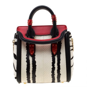 Alexander McQueen Multicolor Python, Calfhair and Leather Mini Heroine Shoulder Bag