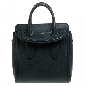 Pre Owned Alexander McQueen Deep Green Leather Small Heroine Satchel