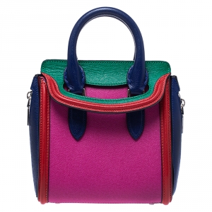 Pre Owned Alexander McQueen Multicolor Leather Mini Heroine Bag