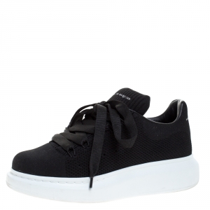 Pre Owned Alexander McQueen Black Knitted Oversize Sneakers Size 36.5