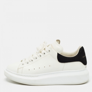 Alexander McQueen White/Black Leather Larry Sneakers Size 37