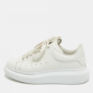 Alexander McQueen Off White Leather Larry Sneakers Size 37.5