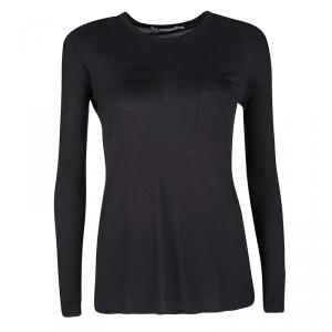 T by Alexander Wang Black Jersey Long Sleeve T-Shirt XS