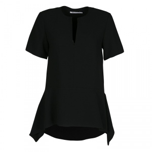 T by Alexander Wang Black Crepe Asymmetric Peplum Top M