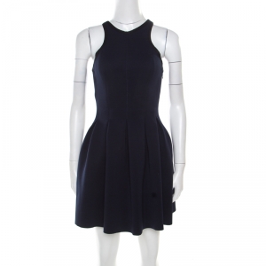 فستان واسع تي باي اليكساندر وانغ نيوبرين بوكس مكشكش أزرق كحلي XS