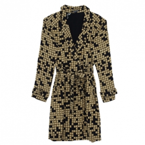 Alexander Wang Stud Print Silk Classic Trench Coat M