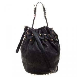 Alexander Wang Black Textured Leather Diego Bucket Bag