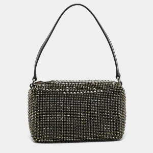 Pre Owned Alexander Wang Green Crystal Embellished Mini Heiress Pouch Bag