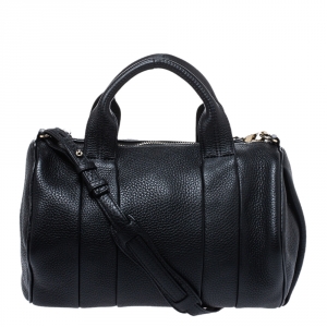 Alexander Wang Black Pebbled Leather Rocco Duffle Bag