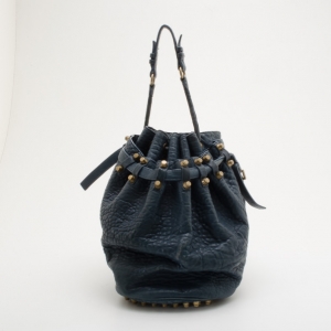 Alexander Wang Blue Diego Textured-Leather Bucket Bag