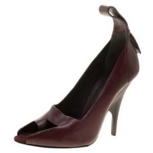 Alexander Wang Burgundy Leather Siri Toe Ring Pumps Size 36