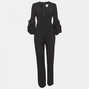 Alexis Black Crepe Puff Sleeve Jumpsuit S