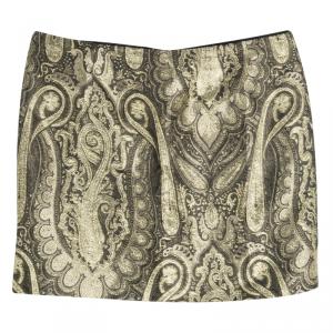 Alice + Olivia Metallic Lurex Paisley Pattern Yolanda Mini Skirt XS