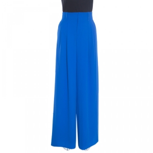 Alice + Olivia Cobalt Blue Pleated High Waist Eloise Palazzo Pants M